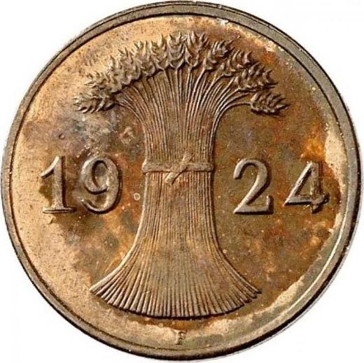 Реверс монеты - 1 рентенпфенниг 1924 года F - цена  монеты - Германия, Bеймарская республика