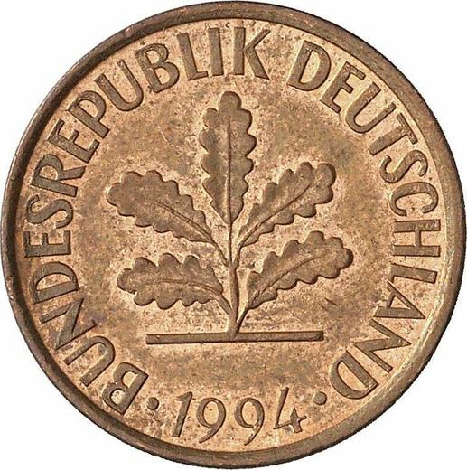 Реверс монеты - 2 пфеннига 1994 года D - цена  монеты - Германия, ФРГ