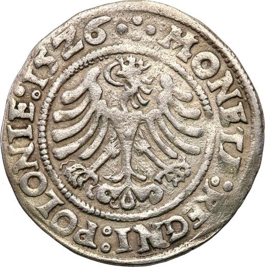Rewers monety - 1 grosz 1526 - cena srebrnej monety - Polska, Zygmunt I Stary