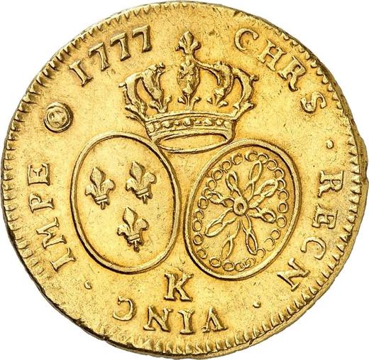 Reverse Double Louis d'Or 1777 K Bordeaux - Gold Coin Value - France, Louis XVI