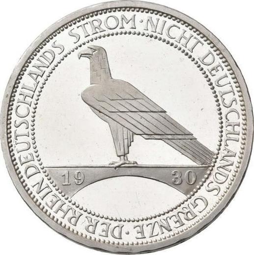 Rewers monety - 3 reichsmark 1930 F "Wyzwolenie Nadrenii" - cena srebrnej monety - Niemcy, Republika Weimarska