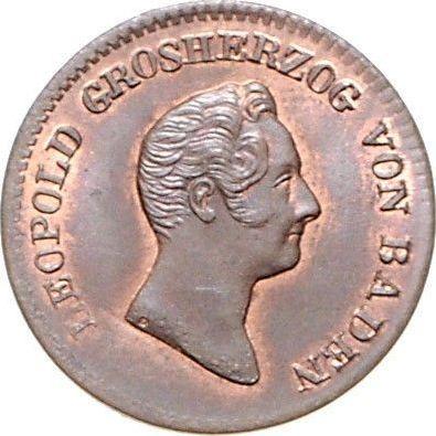 Аверс монеты - 1/2 крейцера 1830 года - цена  монеты - Баден, Леопольд