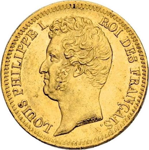 Awers monety - 20 franków 1831 A "Rant wypukły" Paryż - cena złotej monety - Francja, Ludwik Filip I