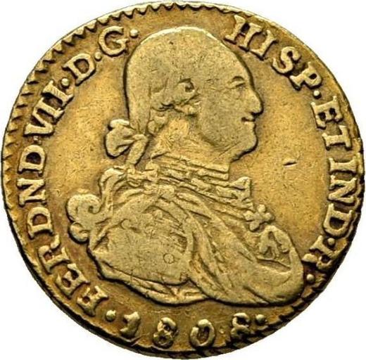 Anverso 1 escudo 1808 NR JF - valor de la moneda de oro - Colombia, Fernando VII