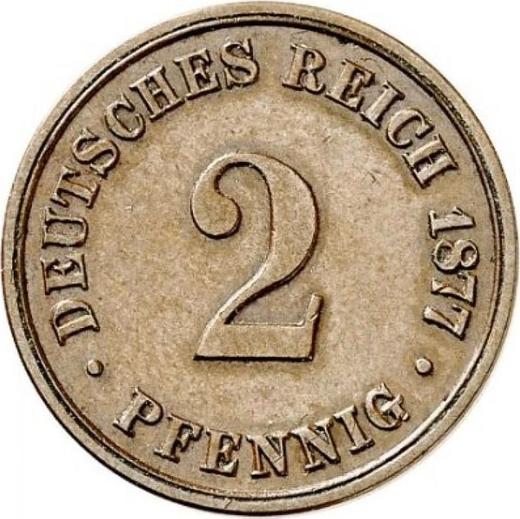 Аверс монеты - 2 пфеннига 1877 года B "Тип 1873-1877" - цена  монеты - Германия, Германская Империя