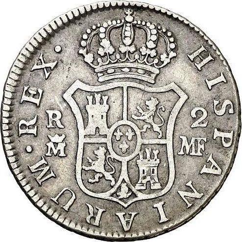 Реверс монеты - 2 реала 1795 года M MF - цена серебряной монеты - Испания, Карл IV
