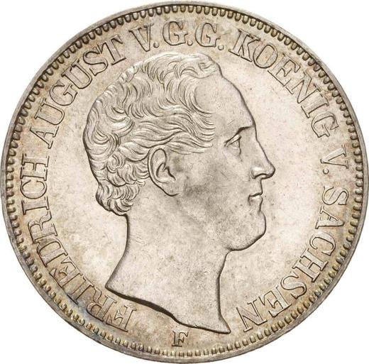 Аверс монеты - Талер 1852 года F - цена серебряной монеты - Саксония, Фридрих Август II