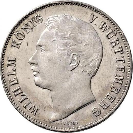 Аверс монеты - 1 гульден 1850 года - цена серебряной монеты - Вюртемберг, Вильгельм I