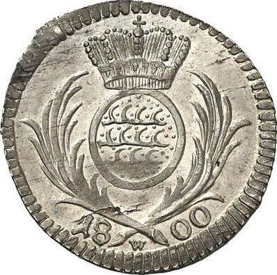 Rewers monety - 3 krajcary 1800 W - cena srebrnej monety - Wirtembergia, Fryderyk I