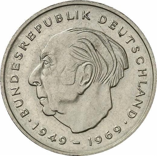 Anverso 2 marcos 1976 D "Theodor Heuss" - valor de la moneda  - Alemania, RFA