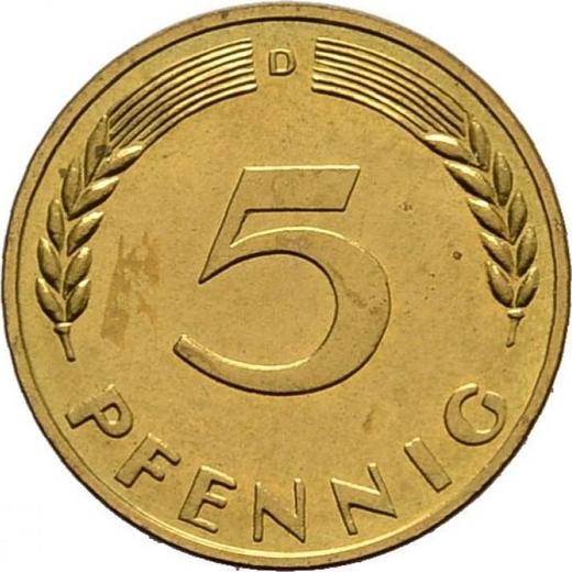 Obverse 5 Pfennig 1966 D -  Coin Value - Germany, FRG