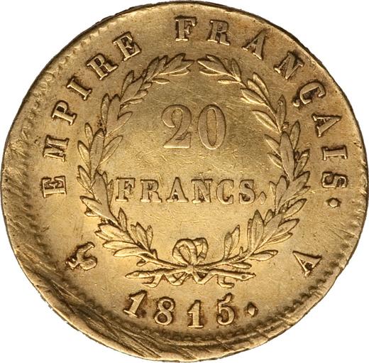 Reverse 20 Francs 1809-1815 Off-center strike - France, Napoleon I