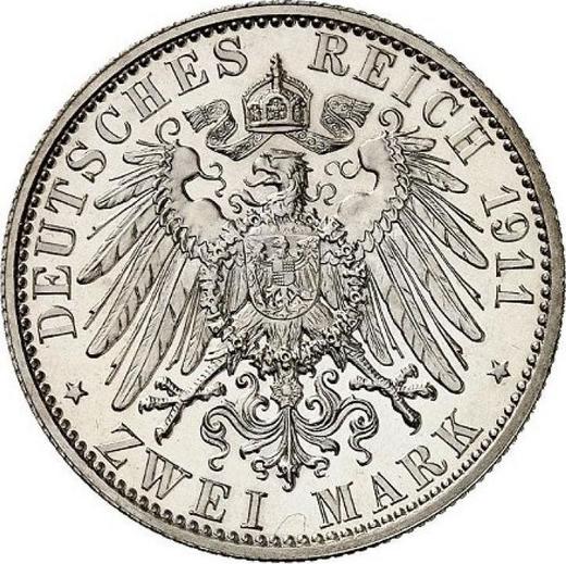 Rewers monety - 2 marki 1911 A "Prusy" - cena srebrnej monety - Niemcy, Cesarstwo Niemieckie
