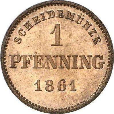 Reverso 1 Pfennig 1861 - valor de la moneda  - Baviera, Maximilian II