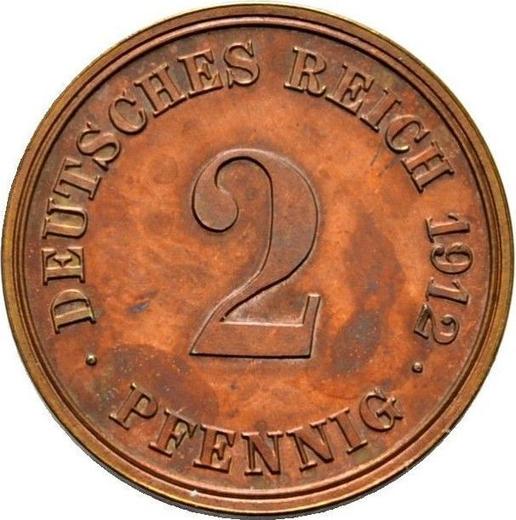 Аверс монеты - 2 пфеннига 1912 года E "Тип 1904-1916" - цена  монеты - Германия, Германская Империя
