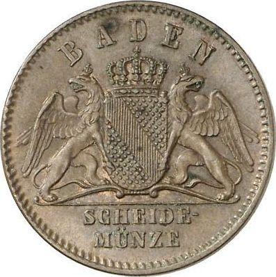 Аверс монеты - 1/2 крейцера 1862 года - цена  монеты - Баден, Фридрих I