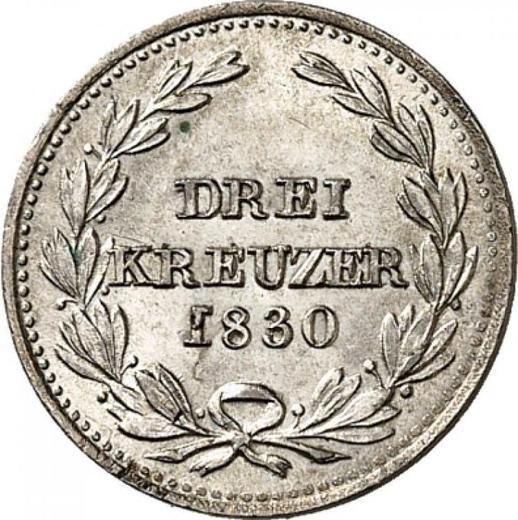 Revers 3 Kreuzer 1830 - Silbermünze Wert - Baden, Ludwig I