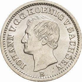 Аверс монеты - 1 новый грош 1873 года B - цена серебряной монеты - Саксония-Альбертина, Иоганн