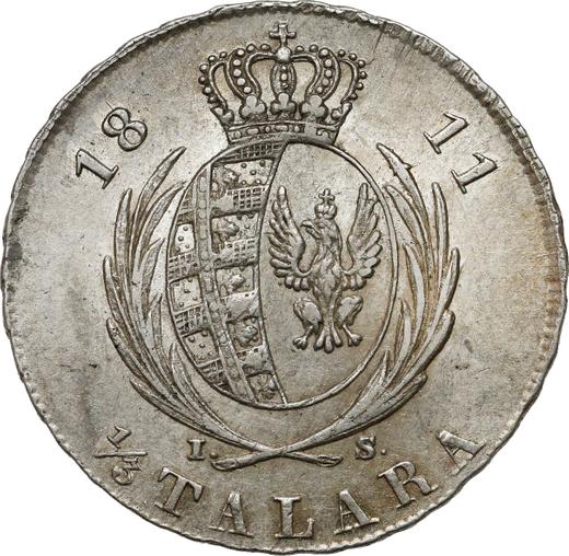 Reverse 1/3 Thaler 1811 IS - Silver Coin Value - Poland, Duchy of Warsaw