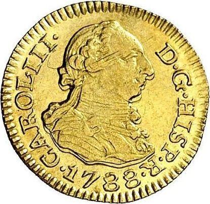 Obverse 1/2 Escudo 1788 S C - Spain, Charles III