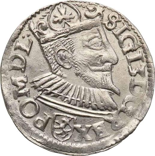 Аверс монеты - Трояк (3 гроша) без года (1594-1601) IF "Всховский монетный двор" - цена серебряной монеты - Польша, Сигизмунд III Ваза
