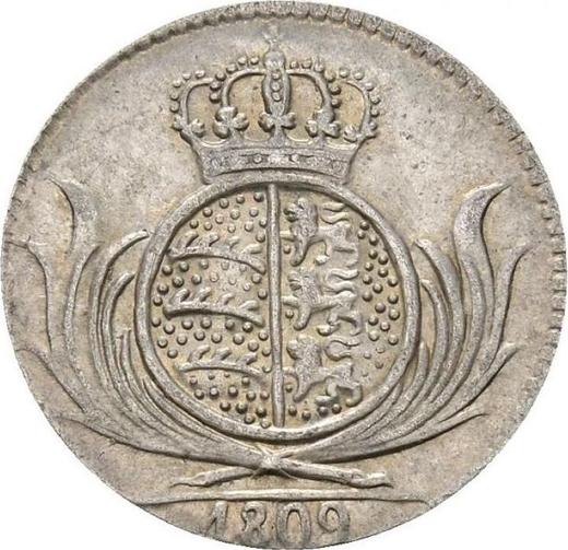 Реверс монеты - 6 крейцеров 1809 года - цена серебряной монеты - Вюртемберг, Фридрих I Вильгельм