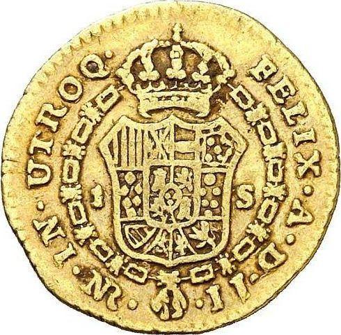 Reverse 1 Escudo 1796 NR JJ - Gold Coin Value - Colombia, Charles IV