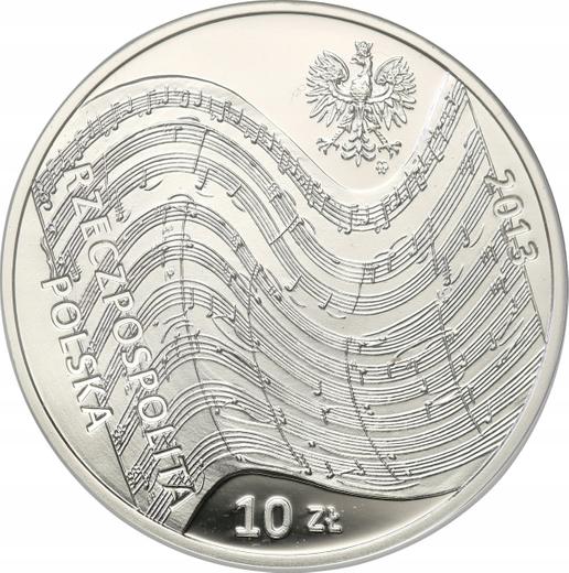 Anverso 10 eslotis 2013 MW "100 aniversario de Witold Lutosławski" - valor de la moneda de plata - Polonia, República moderna