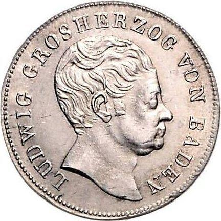 Awers monety - 6 krajcarów 1821 - cena srebrnej monety - Badenia, Ludwik I