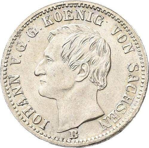 Awers monety - 1/6 talara 1871 B - cena srebrnej monety - Saksonia-Albertyna, Jan