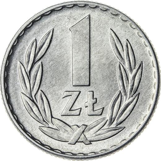 Реверс монеты - 1 злотый 1966 года MW - цена  монеты - Польша, Народная Республика