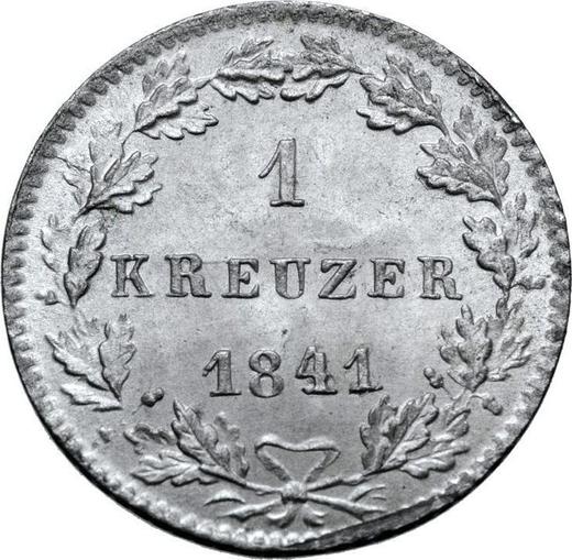 Реверс монеты - 1 крейцер 1841 года - цена серебряной монеты - Гессен-Дармштадт, Людвиг II
