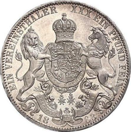 Rewers monety - Talar 1863 B - cena srebrnej monety - Hanower, Jerzy V