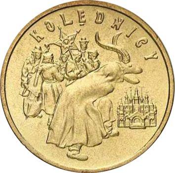Реверс монеты - 2 злотых 2001 года MW RK "Колядование" - цена  монеты - Польша, III Республика после деноминации