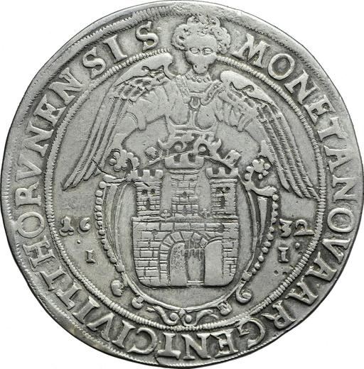 Реверс монеты - Талер 1632 года II "Торунь" - цена серебряной монеты - Польша, Сигизмунд III Ваза