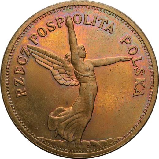 Revers Probe 5 Zlotych 1930 "Nike" Bronze - Münze Wert - Polen, II Republik Polen