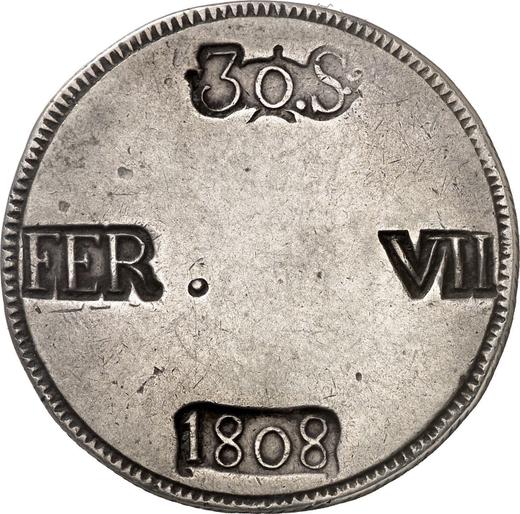 Awers monety - 30 sueldo 1808 - cena srebrnej monety - Hiszpania, Ferdynand VII