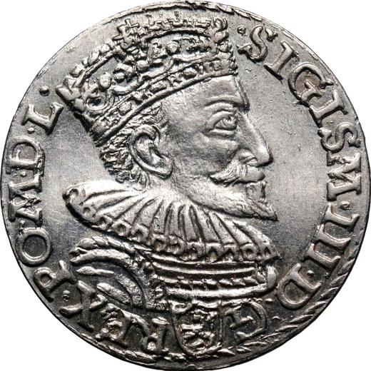 Awers monety - Trojak 1593 "Mennica malborska" - cena srebrnej monety - Polska, Zygmunt III