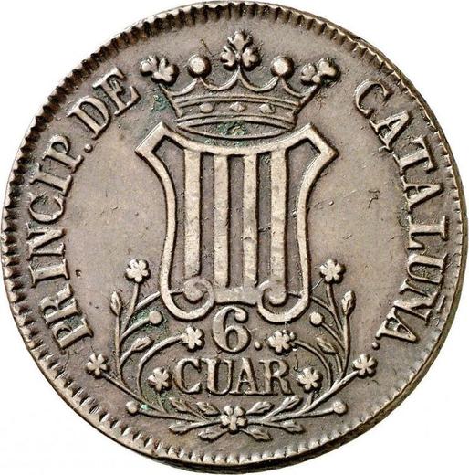 Reverso 6 cuartos 1840 "Cataluña" - valor de la moneda  - España, Isabel II