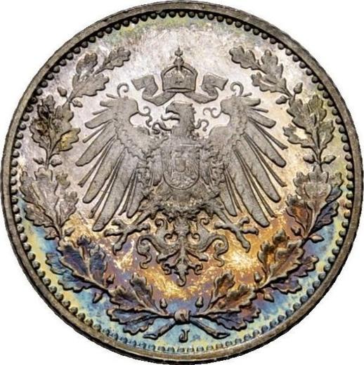 Reverso Medio marco 1912 J "Tipo 1905-1919" - valor de la moneda de plata - Alemania, Imperio alemán