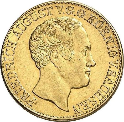 Аверс монеты - 10 талеров 1837 года G - цена золотой монеты - Саксония-Альбертина, Фридрих Август II