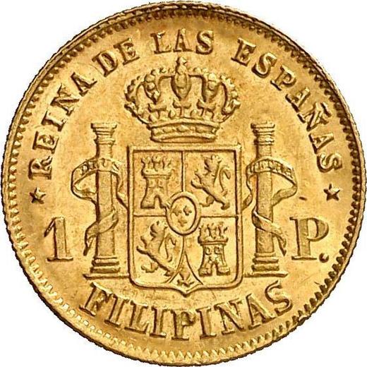 Реверс монеты - 1 песо 1862 года - цена золотой монеты - Филиппины, Изабелла II