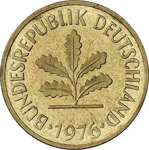 Реверс монеты - 5 пфеннигов 1976 года J - цена  монеты - Германия, ФРГ