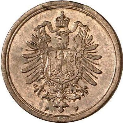 Реверс монеты - 1 пфенниг 1875 года F "Тип 1873-1889" - цена  монеты - Германия, Германская Империя