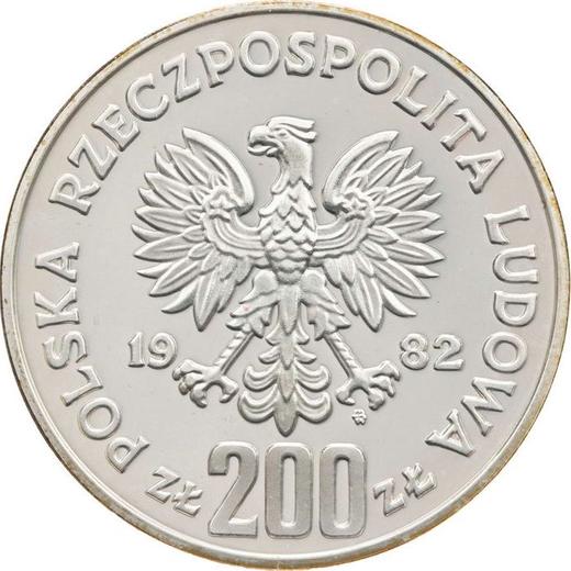 Obverse Pattern 200 Zlotych 1982 MW JMN "XII World Cup FIFA - Spain 1982" Silver ESPAÑA 82 - Silver Coin Value - Poland, Peoples Republic