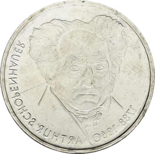 Реверс монеты - 10 марок 1988 года D "Шопенгауэр" Инкузный брак - цена серебряной монеты - Германия, ФРГ