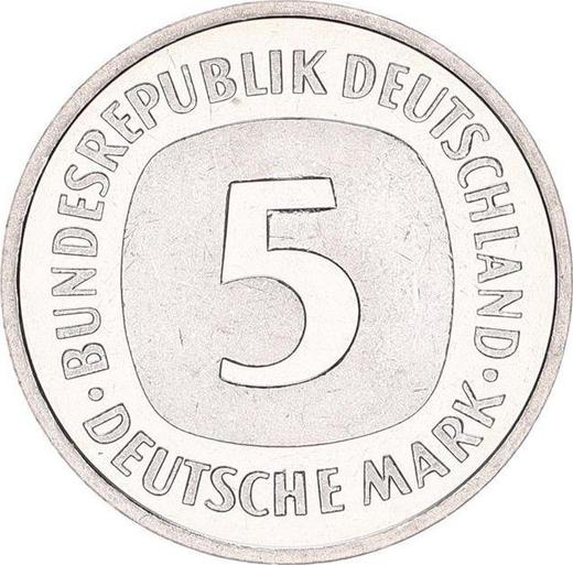 Obverse 5 Mark 1994 F -  Coin Value - Germany, FRG