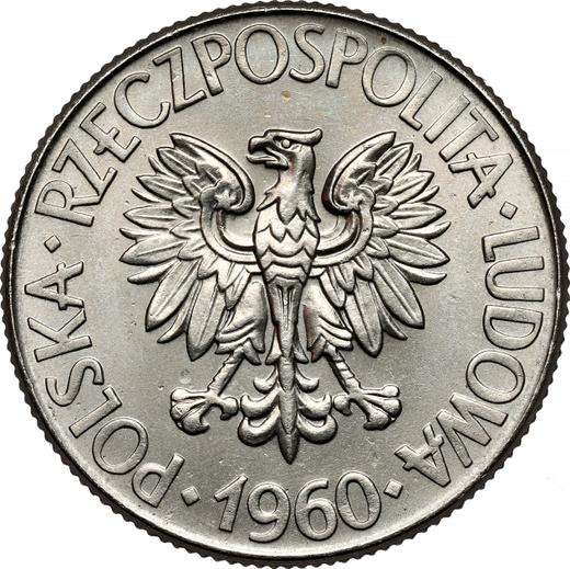 Obverse Pattern 10 Zlotych 1960 KZ EJ "200th Anniversary of the Death of Tadeusz Kosciuszko" Nickel -  Coin Value - Poland, Peoples Republic