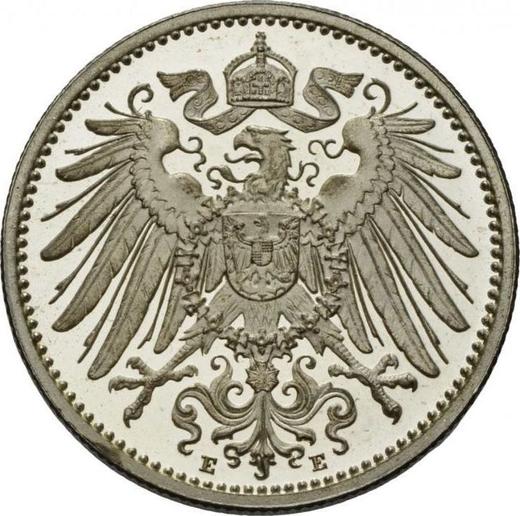 Rewers monety - 1 marka 1910 E "Typ 1891-1916" - cena srebrnej monety - Niemcy, Cesarstwo Niemieckie