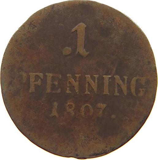 Реверс монеты - 1 пфенниг 1807 года - цена  монеты - Бавария, Максимилиан I